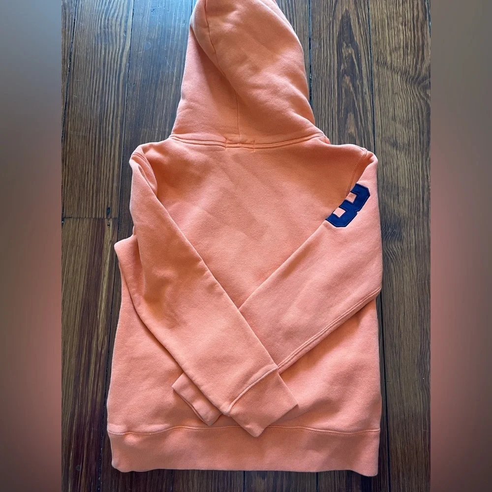 Triple-Pony Fleece Hoodie, orange, boys medium (10-12)